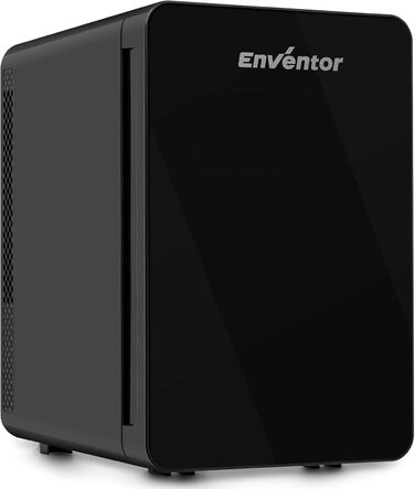 Enventor 10-15 Liter Portable Mini Fridge - AC/DC Powered Cooler & Warmer for Car, Travel, Beauty, Food & Drinks (White/Black)