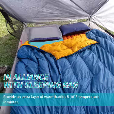 NewDoar Sleeping Bag Liner, 215x85 cm, Portable, Lightweight, Travel Sheet with Pillow Slot, Ultralight, Soft, Camping Sleeping Bag Liner, Pongee Fabric for Camping, Hiking, Backpacking, Hotels, Hostels