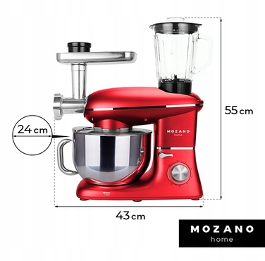 Кухонний комбайн Mozano Kitchen Assistent, 3200 Вт, червоний