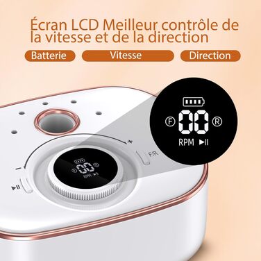 CIVPOWER Набір для манікюру та педикюру: професійний електричний фрезер для нігтів з акумулятором 4000mAh, 13 насадок