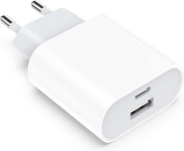 Мережевий адаптер USB-C 20W 2 порти для iPhone 16/16 Pro/16 Pro Max/16 Plus/15/14/13/12/11 Pro Max/X/XS, Samsung, швидка зарядка, зарядний пристрій