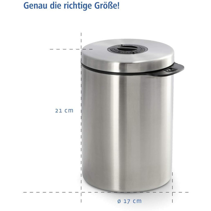 Контейнер для кави Xavax на 1 кг (з ложкою, з нержавіючої сталі, герметичний) срібний, One Size