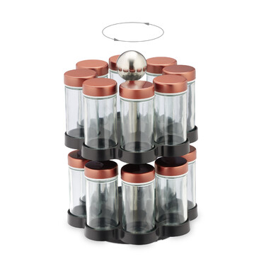 Relaxdays Rotating Spice Carousel with 16 Jars