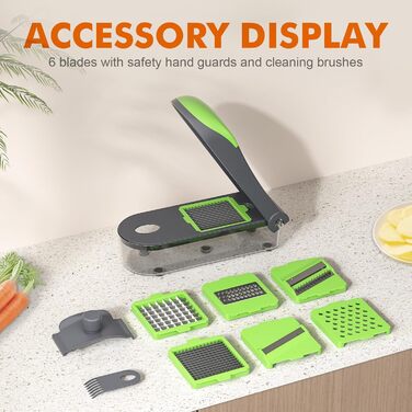 Ibergrif M521 – Мультифункціональний подрібнювач овочів 6-в-1, 1200 мл, чорно-зелений