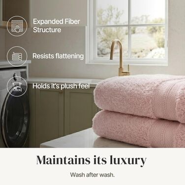 Набір рушників Amrapur Spun Loft (6 предметів): банні, для рук та для обличчя, 100% гребняна бавовна, 600 г/м², суперпоглинаючі та м'які, колір Blush