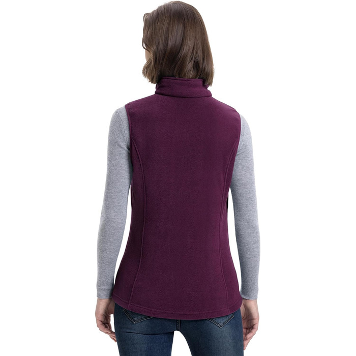 Жіноча флісова жилетка 38 розміру, темно-червоного кольору, з кишенями та блискавкою. Легка та зручна для активного відпочинку.