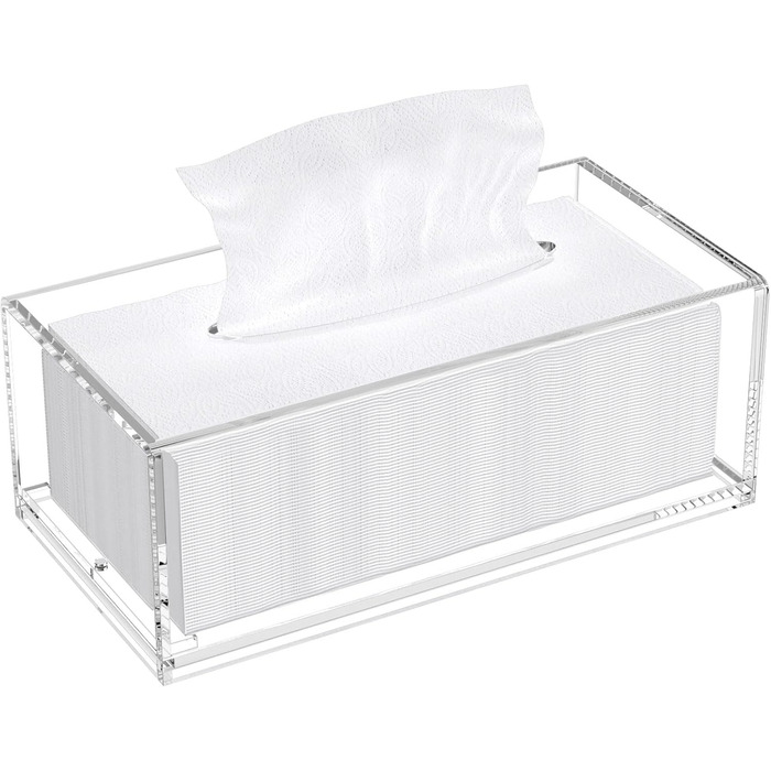 AITEE Acrylic Cosmetic Tissue Box: 25x13x9 cm Clear Tissue Box with Magnetic Lid for Dining Room, Bathroom, Bedroom, Office, Coffee Table, Car