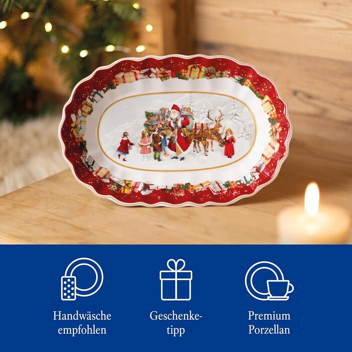 Villeroy & Boch Toy's Fantasy Різдвяна велика тарілка для випічки, страв та сервірування, преміум порцеляна