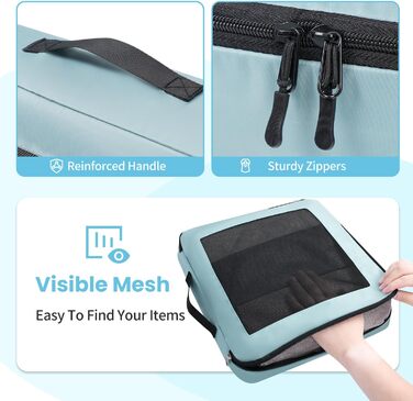 Органайзери для валізи Prezon, набір 10 шт., легкі, для подорожей, блакитно-зелені