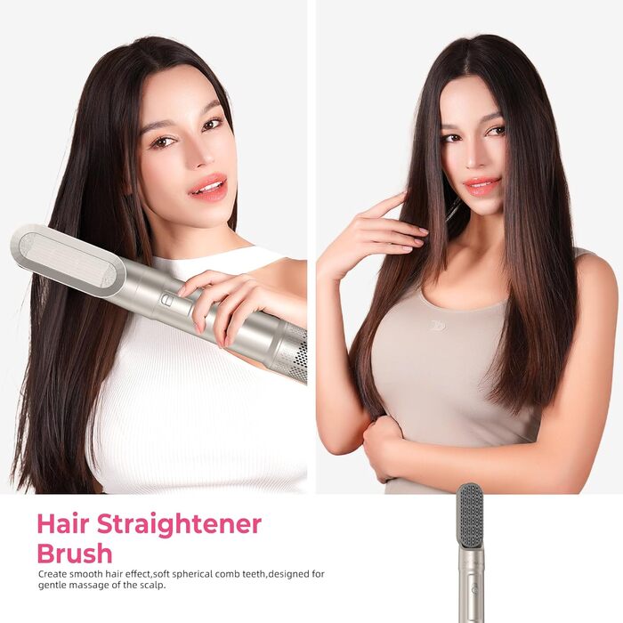 Набір для укладки волосся Atopskins 6 в 1: фен, плойка, щітка | 1000W, золотий