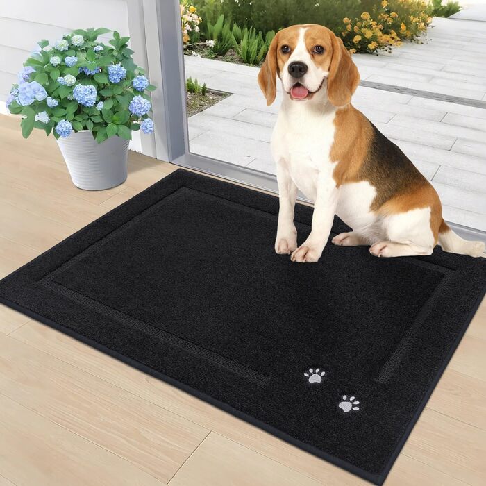 Килимок для дому BEQHAUSE 80x120 см, знімний, для входу, передньої/задньої двері, коридору, чорний