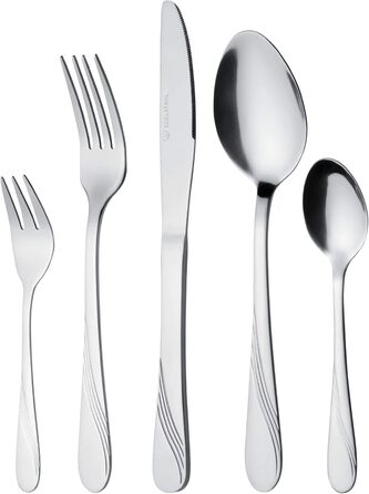 GRÄWE Cutlery Case for 12 People made of Stainless Steel, 60-Piece Cutlery Set, Nickel-Free, Rust-Proof, Hand-Polished, Dishwasher-Safe - Stralsund Series