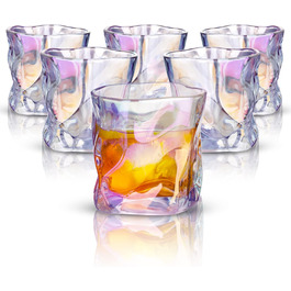 Набір склянок для віскі NiHome (6 шт.), 240 мл, ручної виготовлення, без свинцю, для скотчу, рому та коктейлів. Ідеальний подарунок для поціновувачів віскі