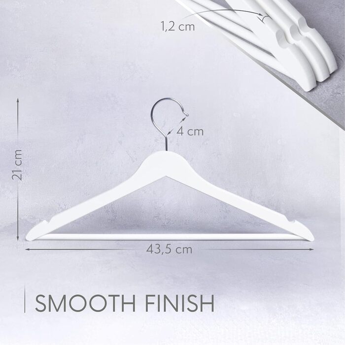 Плечики для одягу OGIVO з дерева, набір з 100 шт. – поворотний гачок 360°, вирізи на плечах, натуральне дерево (бук, береза, сосна, верба)