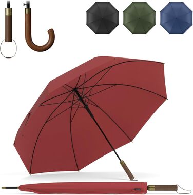 Sapor Design Stormproof Golf Umbrella - Large, Stable, Windproof for 2 People | 123cm Diameter | Red, Modern