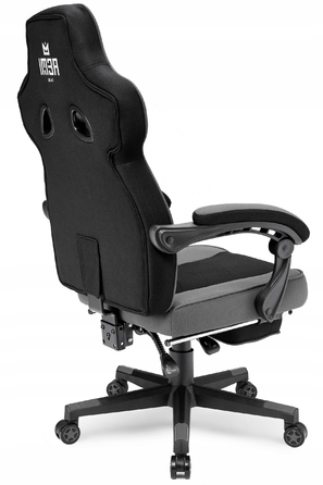 Ігрове крісло IMBA seat Emperor, тканина, чорно-сіре