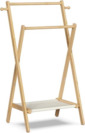 Kids' Clothes Rack, Small Clothes Rack for Toddlers and Pets, Dress-Up Rack with Storage Shelf and Double Rods, Folding Clothes Rack for Kids' Rooms (Standard Size) (Small Size)
