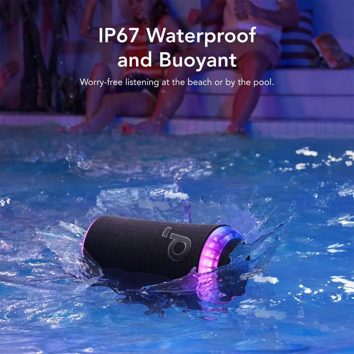 Soundcore Glow - портативна колонка з підсвічуванням, 30W, 360° звук, IP67, 18 годин, EQ, для дому, саду, вечірок
