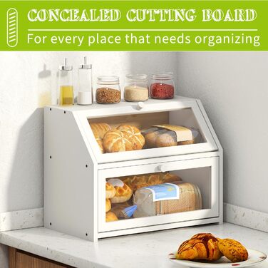 Бротокнига для кухні BMOSU: двошарова, бамбукова, велика місткість, білий колір