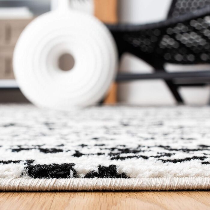 Килим Safavieh Boho Tulum для вітальні, їдальні, спальні - 183 x 274 см, короткий ворс, колір слонова кістка та чорний