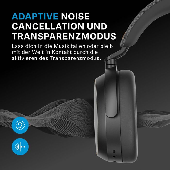 Навушники бездротові Sennheiser Momentum 4 Wireless з шумозаглушенням, Bluetooth, чорно-мідні