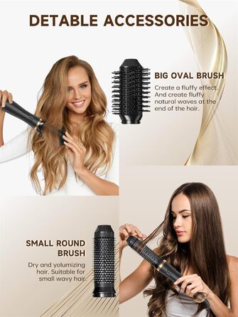 Фен-щітка 6 в 1 для волосся, Airstyler: сушка, укладка, завивка, випрямлення (Чорний)