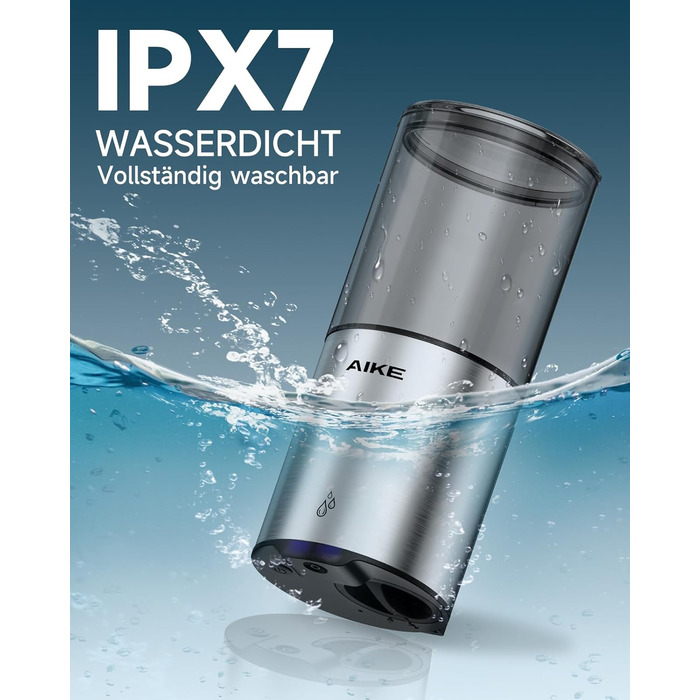 Автоматичний дозатор мила AIKE для рідкої мила, настінний, для кухні та ванної кімнати, IPX7, вологостійкий, 400 мл, з нержавіючою сталлю, шліфована