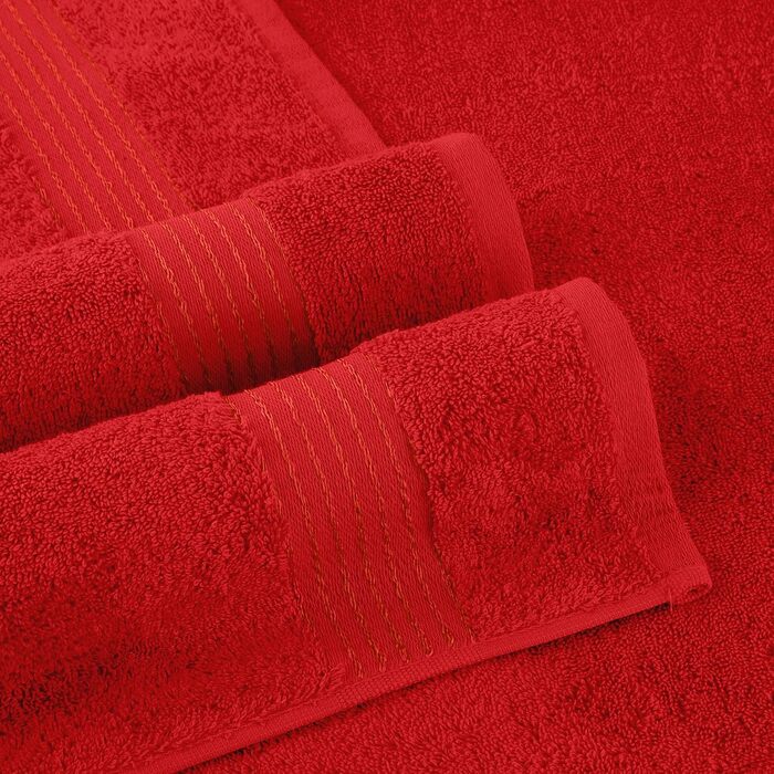 Набір рушників Elegant Comfort Premium Cotton з турецької бавовни, 6 предметів (2 банні, 2 для рук, 2 маленькі), червоний