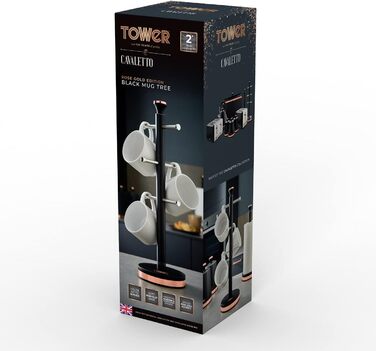 Tower T826132PNK Cavaletto Beaker Stand with Stainless Steel Stoppers, Soft Base, Marshmallow Pink and Roségold (Black and Rose Gold)