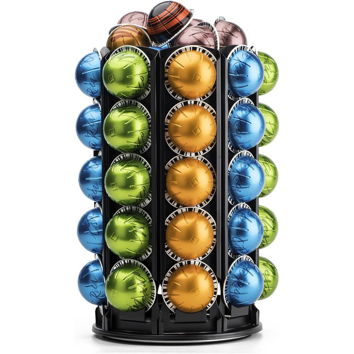 Тримач для капсул кави Bagoo Karussell для Nespresso Vertuo Line з центральним сховищем для додаткових капсул Nespresso Vertuo (40+)