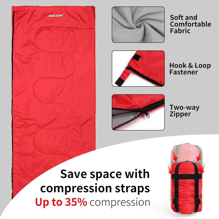 Сплячий мішок - компактний, легкий літній спальник для кемпінгу, відпочинку на природі, дорослих, піших прогулянок та відпочинку в приміщенні (зелений/червоний)