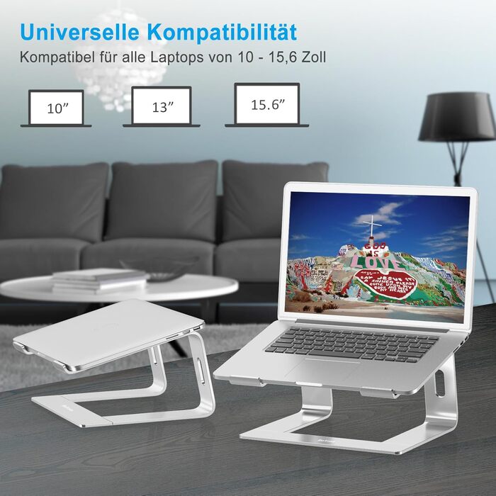 Підставка для ноутбука BoYata: ергономічна, алюмінієва, портативна, сумісна з MacBook, Dell, HP, Samsung, Acer (10-14 дюймів)