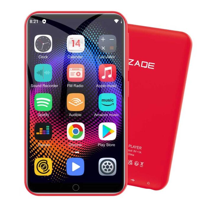 MP3 плеєр 80GB ZAQE з Wi-Fi, Bluetooth, Spotify, Android 13, сенсорний екран 4