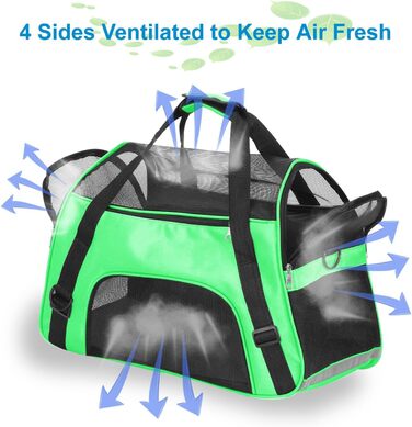 Транспортувальна сумка для тварин (кіт, собака, кролик, хом'як) - зелена, 47x27x28 см, до 5 кг