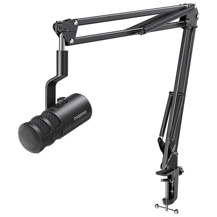 Динамічний мікрофон MAONO PD100 Gen2S USB/XLR для стрімінгу та подкастів, 192кГц/24біт, з пантографом (мікрофонною стійкою), кнопкою Mute та моніторингом