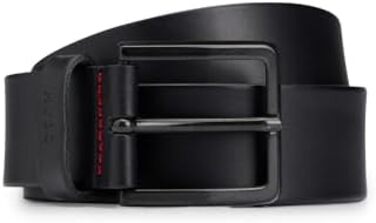 Чоловічий шкіряний ремінь HUGO Gionio SZ40 з логотипом на петлі, чорний (105 Schwarz001)