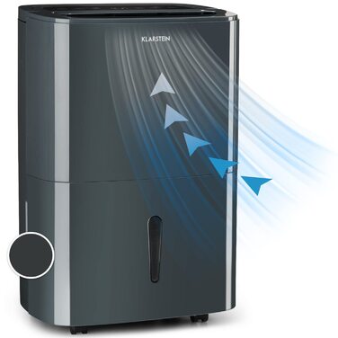 Електричний осушувач повітря Klarstein Luftentfeuchter з очищувачем повітря, 20 л, для квартири, спальні, ванної кімнати, підвалу, антрацит