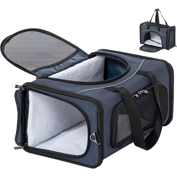 Транспортна переноска для котів та собак Petfit | Переноска для подорожей літаком | Безпечний транспорт в авто, поїзді та літаку (Medium, balu)
