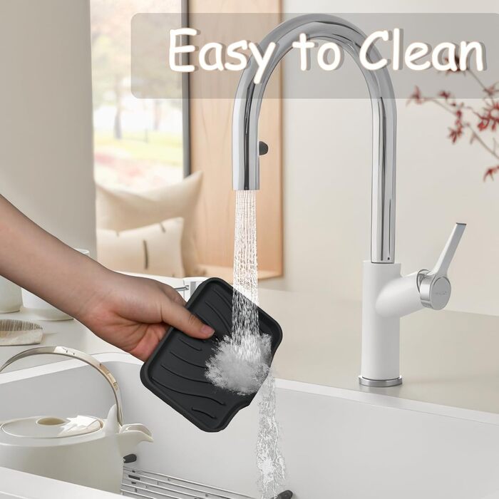 2 шт. Силіконові мильниці з отвором для стоку, для душу, ванни, умивальника, у ванну кімнату та кухню (білий, чорний)