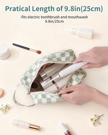 Чоловічий туалетний набір Narwey: водонепроникна косметичка для подорожей з багатьма відділеннями (чорний/рожевий у шаховому візерунку)