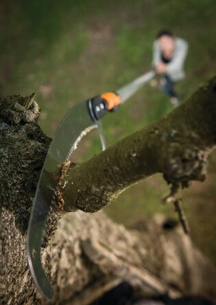 Садова пила Fiskars QuikFit для обрізки гілок, 55 см, загартована сталь, чорна/помаранчева, змінний інструментальний модуль 1000691