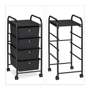 Relaxdays Rolling Cart with 4 Drawers