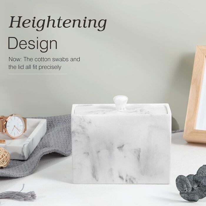 Органайзер для ватних паличок та дисків Luxspire з 2 відсіками, білий. Косметичний контейнер для зберігання ватних паличок, дисків та інших дрібниць.