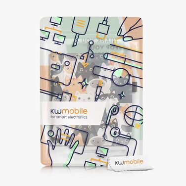 Чохол-книжка kwmobile для Pocketbook Era/Era Color з кишенею та лямкою - з зображенням жінки, що читає, чорно-бежевий (коти)