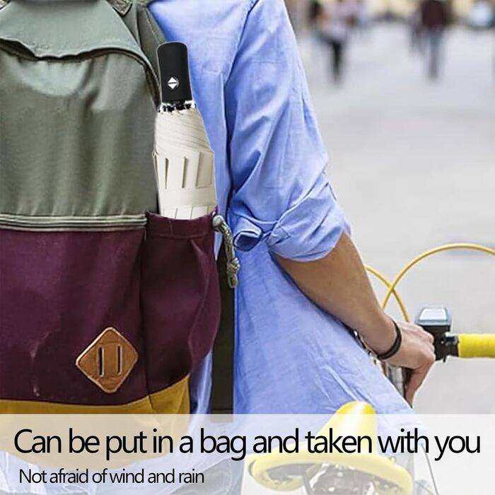 Зонт автоматичний штормостійкий з UV захистом, 8 ребер, легкий та міцний, білий