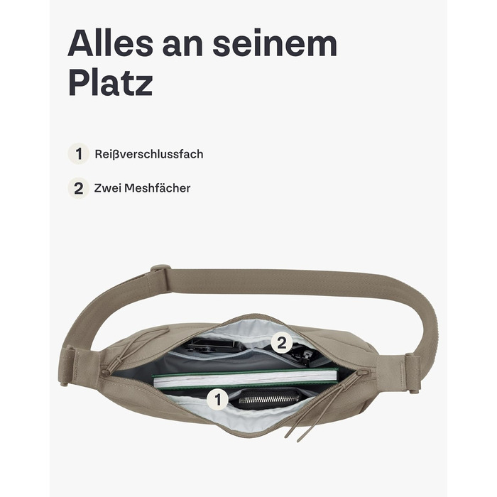 Сумка через плече Johnny Urban Ally Medium Desert Grey (3.3 л) - Унісекс, Місячна форма, Водовідштовхувальна