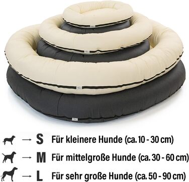 Wallace & Jones | Преміум собаче ліжко Болтон, диван для собак 63x50 см, штучна шкіра, для маленьких собак, прихований блискавка, миється, нековзне, темно-сірий 63 x 50 см, темно-сірий