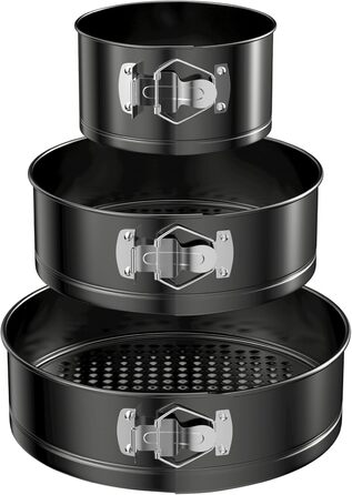 Набір форм для випічки WinGluge: 3 шт. (12/18/22 см), круглі, з антипригарним покриттям, знімним дном, для тортів та випічки