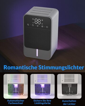 Електричний осушувач повітря Jialexin 1500 мл, портативний, тихий, з автовимкненням для квартири, ванної кімнати, підвалу та кухні