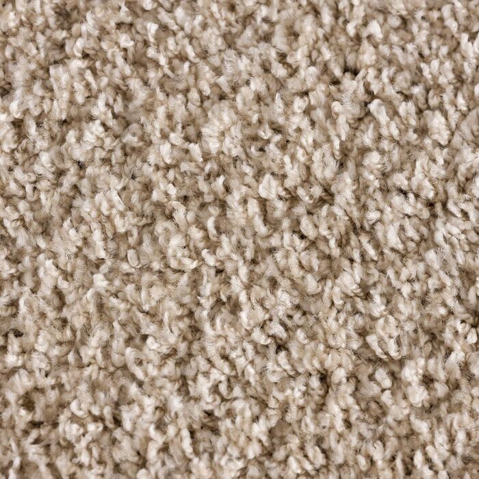 Килимок для вітальні Impression - екологічний сертифікований килим - однотонний килим розміром 80x150 (Бежевий, 200 см круглий)